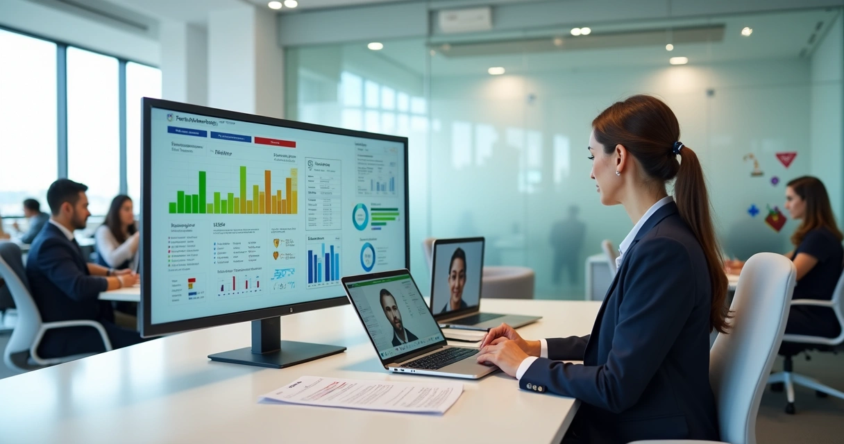 Nutricionista analisa triagem nutricional digital de colaboradores em grande empresa