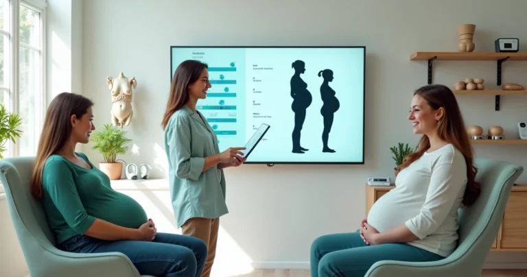 Nutricionista compara avaliação de gestantes adolescente e adulta em consultório moderno